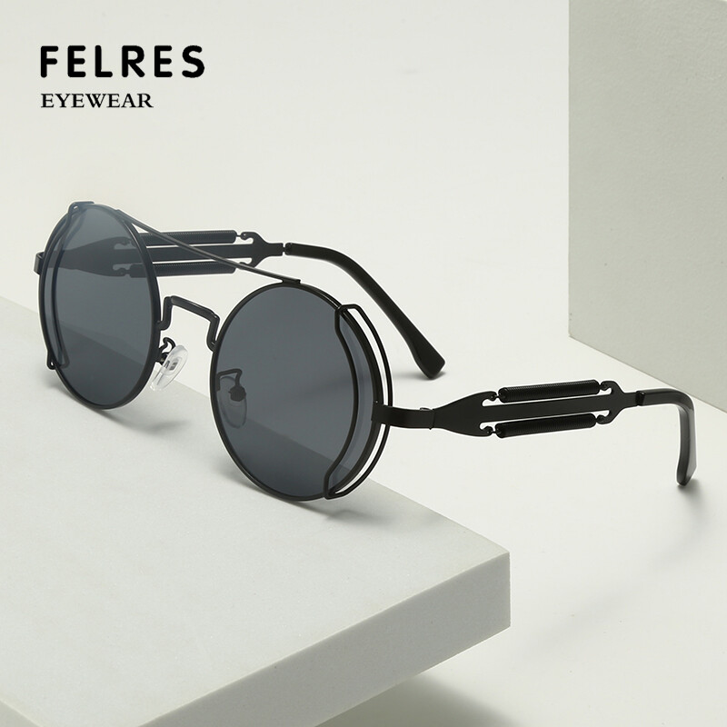 Metal Round Outdoor Sports Sunglasses Men Women Classic Punk Style Glasses Hot