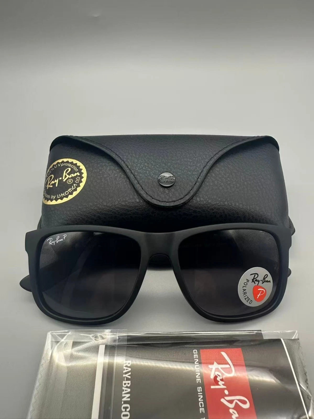 Ray-Ban RB4165 622/T3 Justin Polarized Sunglasses Grey Classic Frame 54mm