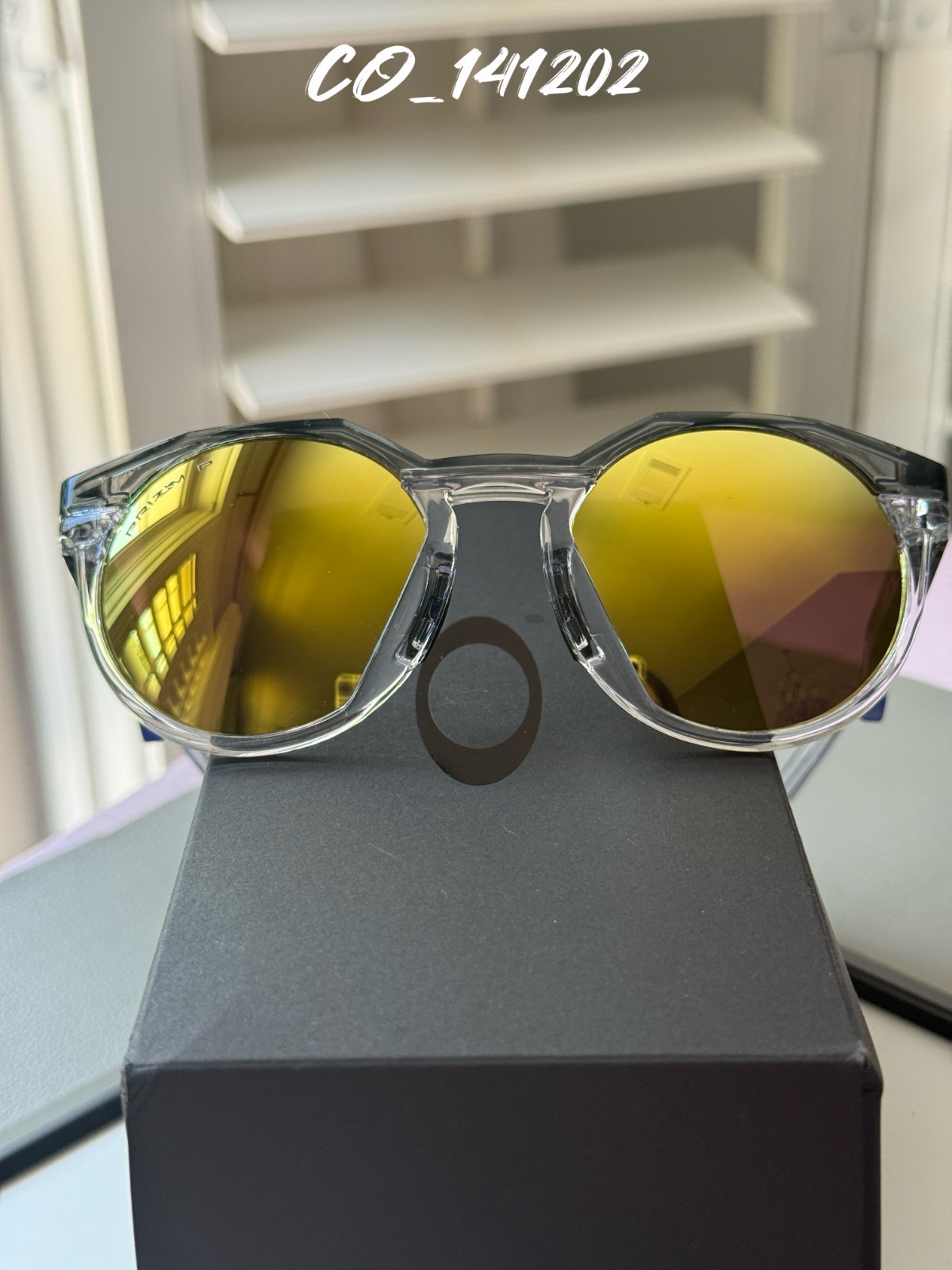 Oakley HSTN Sunglasses Clear/Grey Frame Prizm Yellow Lenses