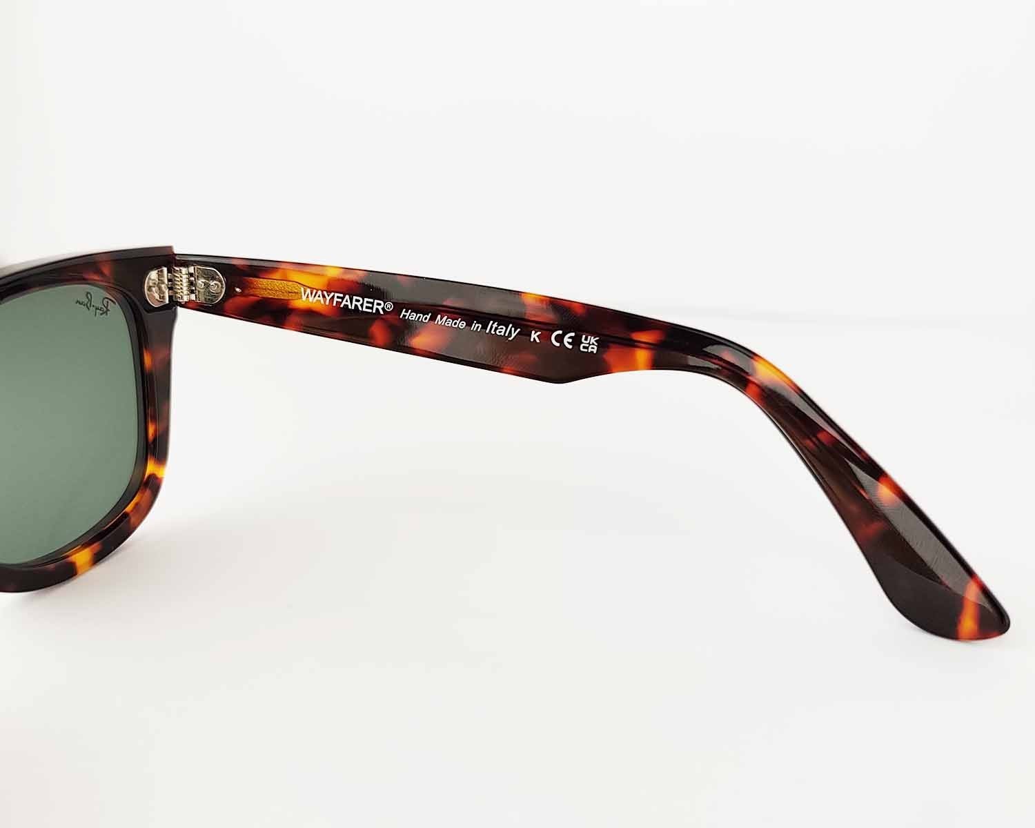 Ray-Ban RB2140 Original Wayfarer Classic Tortoise Frame Green Lens 50mm Unisex