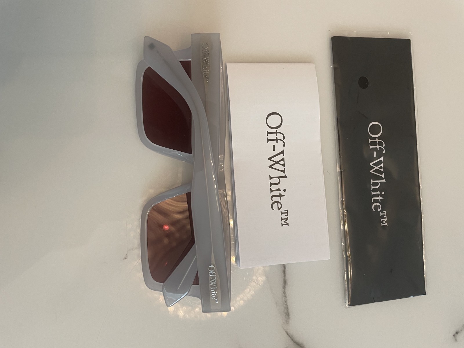 OFF WHITE OERI109 UNISEX SUNGLASSES Grey/Burgundy comes with branded box&pouch