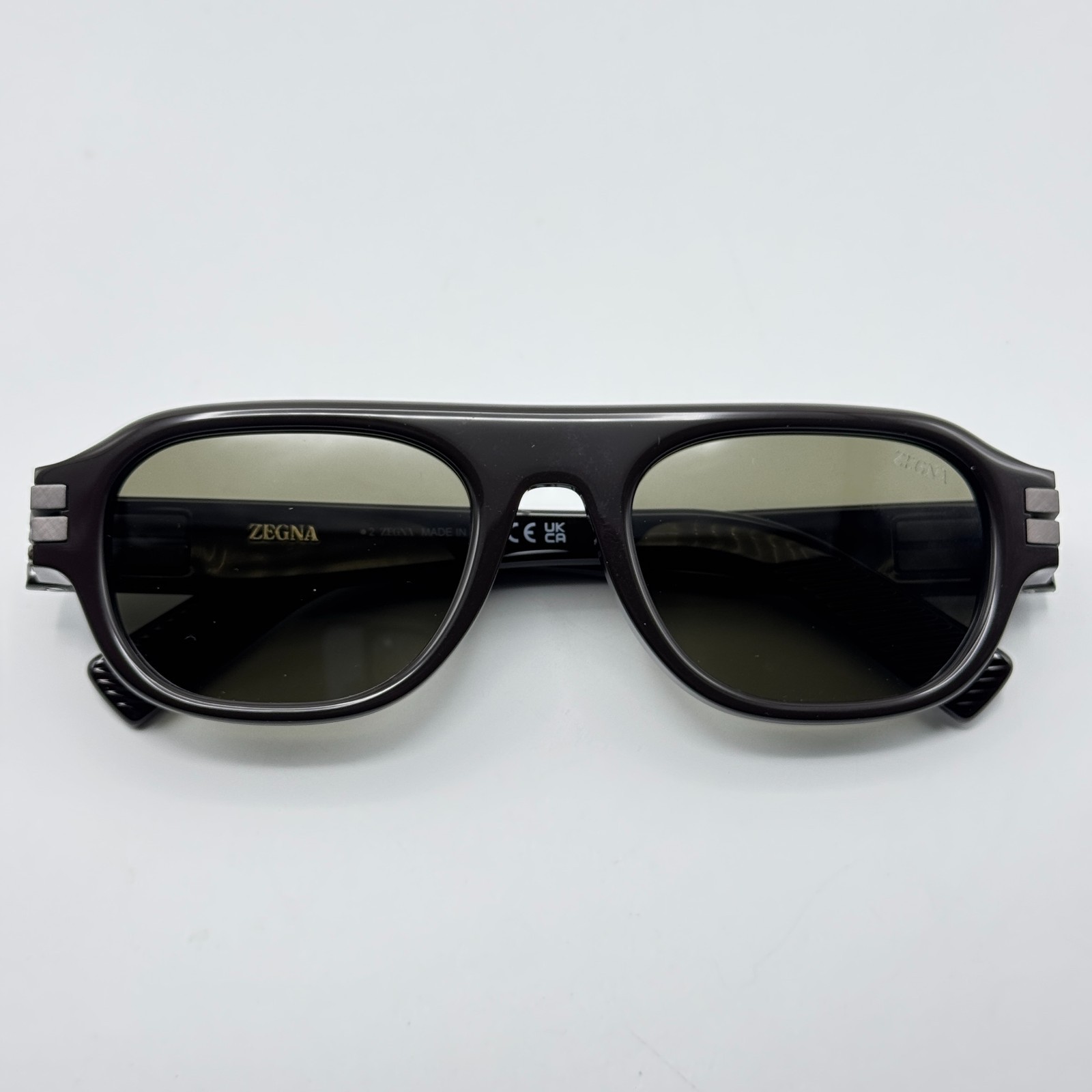 Ermenegildo Zegna Sunglasses EZ0304 46N Brown Frame Green Lens 52-21-145 New