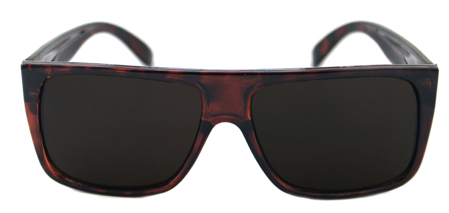 Men’s Flat Top Sunglasses Square Shape Brown Tortoise Frame Retro 80’s 90’s 360