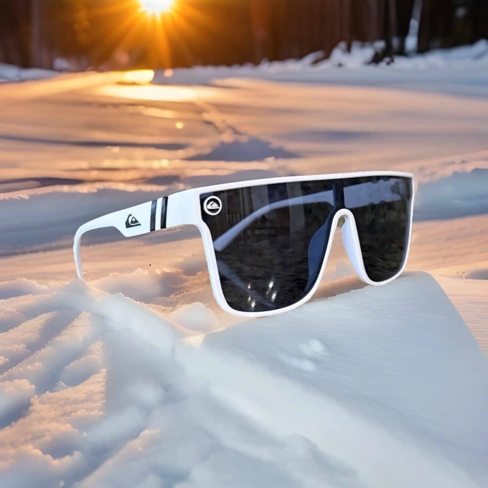 New Quiksilver Sunglasses White Out Black UV400 Lense Mens Womens USA Hot Seller