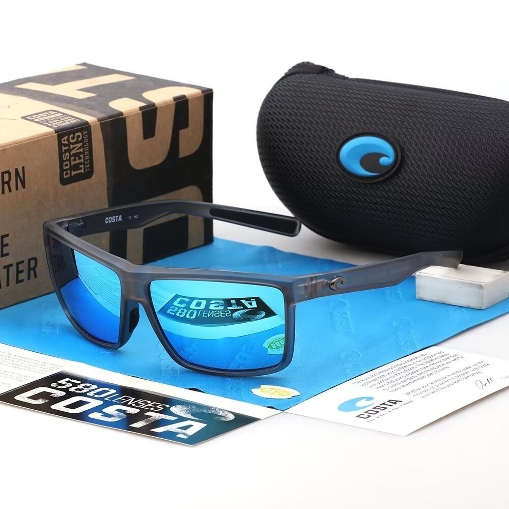 Costa Del Mar Rinconcito Smoke Blue Frame Blue Mirror 580P Polarized Sunglasses