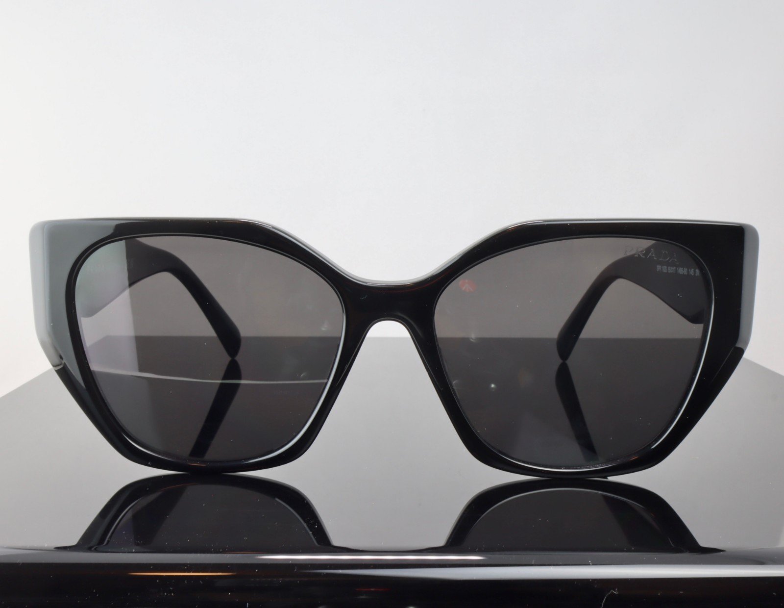 Prada PR19ZS Black / Grey Lens Cat Eye Oversized Sunglasses 100% UV
