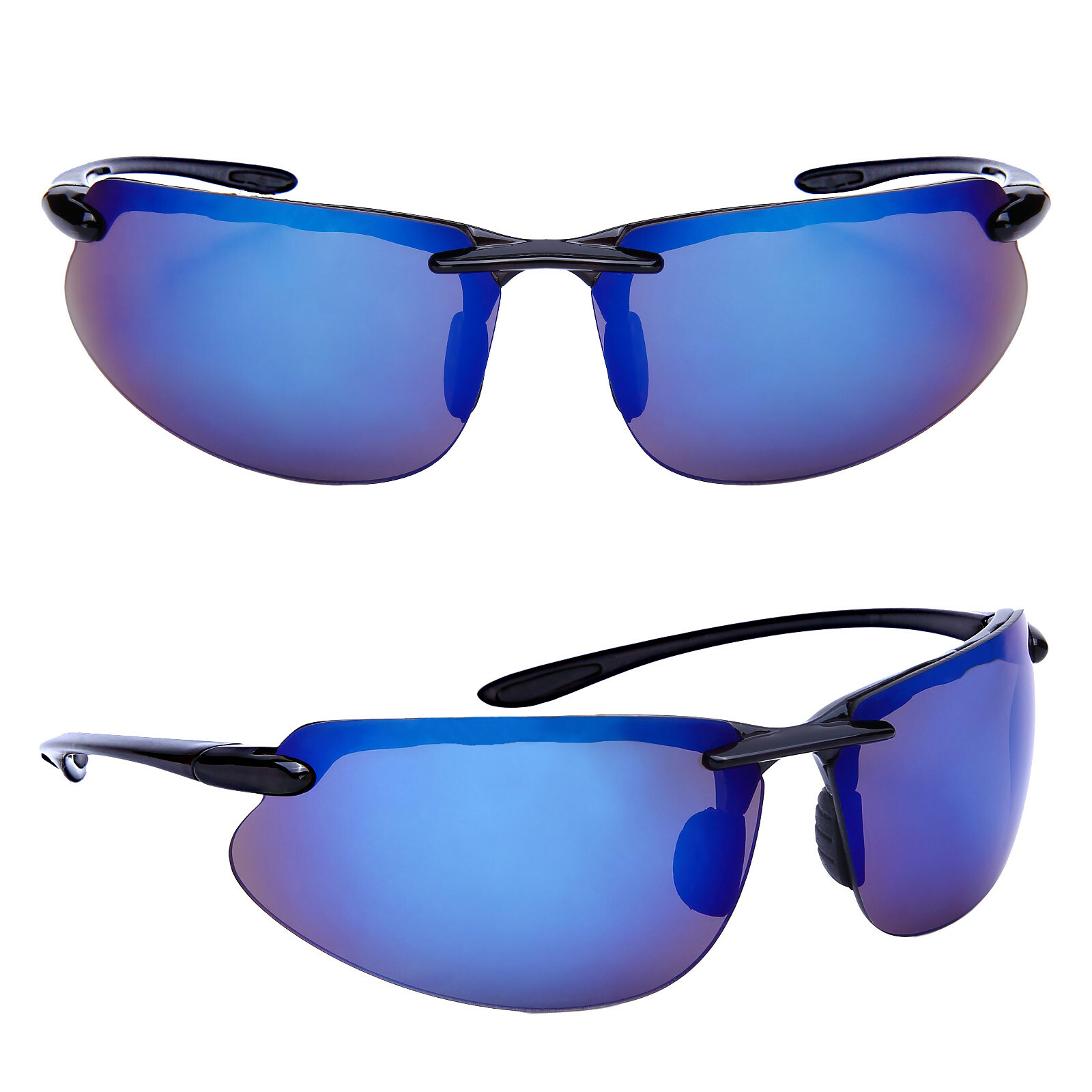 Mirror Sport Wrap-around Rimless Frame Fashion Sunglasses Driving Cycling Golf