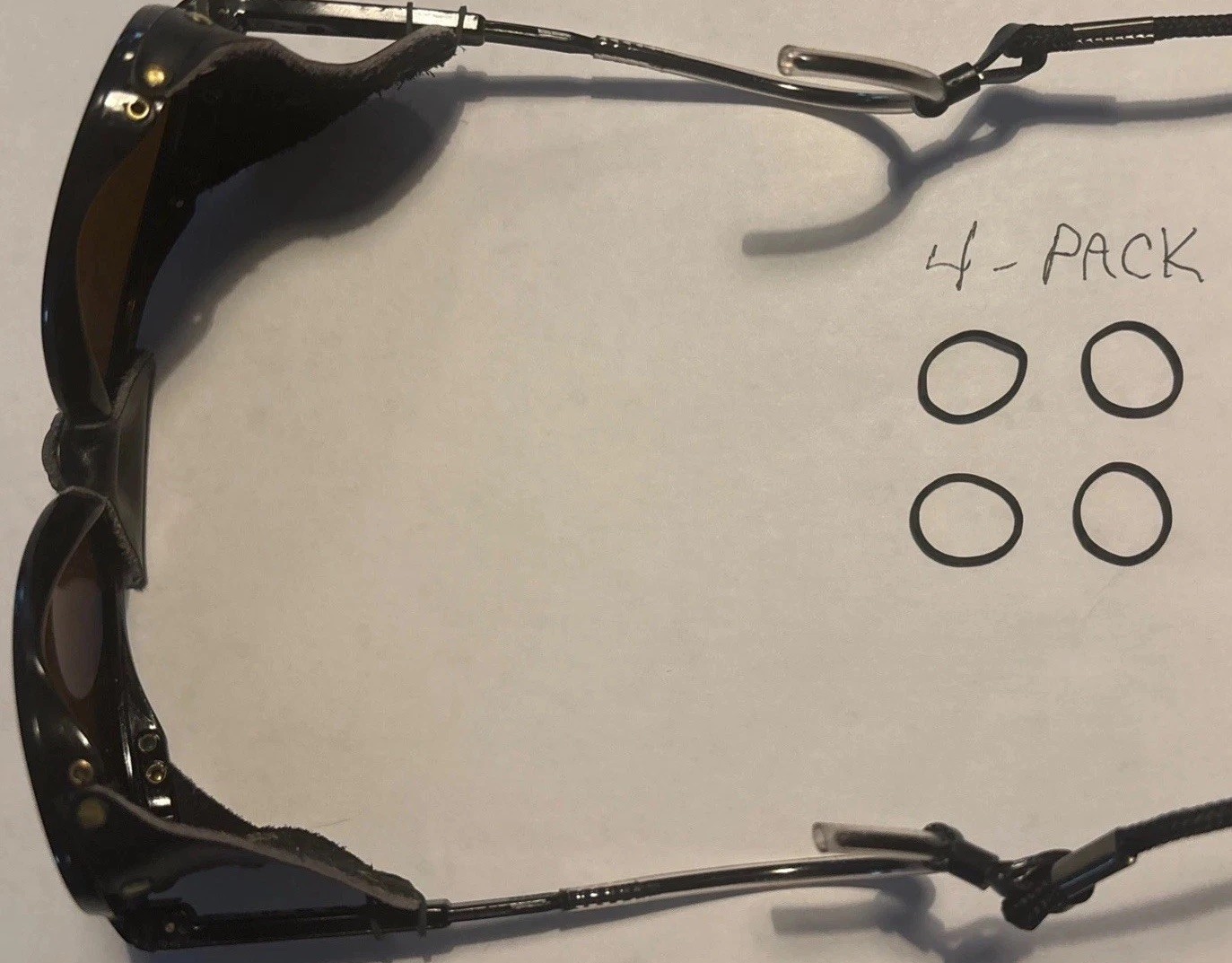 4ea “Leather Side Shield Hole Rubber Fasteners” for “Glacier Sunglasses Frames”