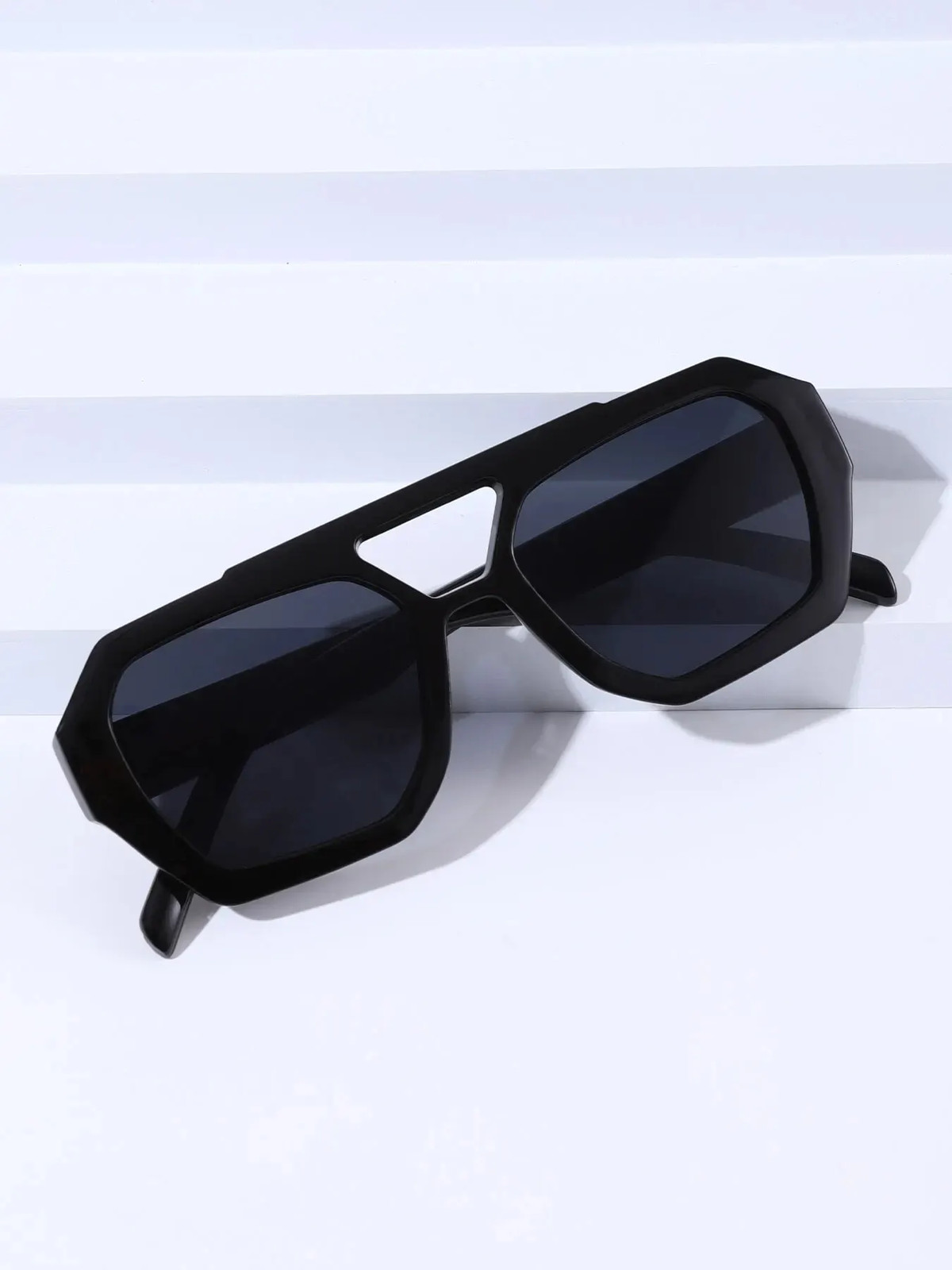 Irregular Frame Sunglasses UV400 Double Beam Retro Outdoor Statement Glasses