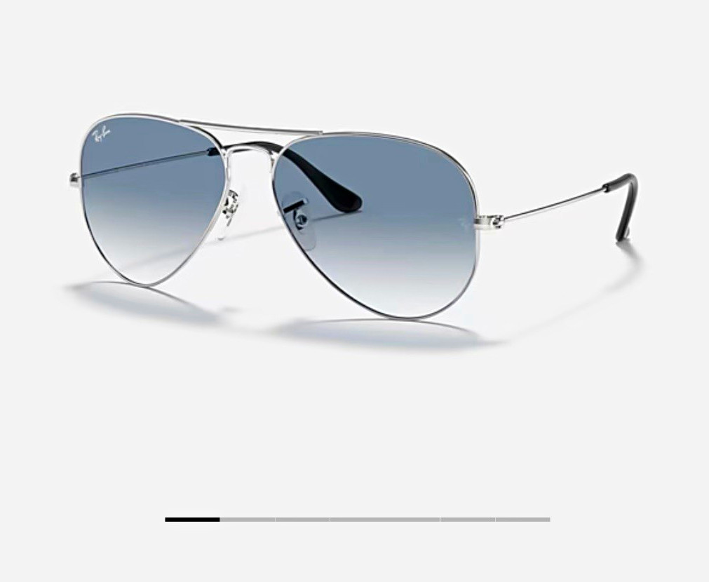 Ray-Ban RB3025 Aviator Silver Metal, Light Blue Gradient Glass 140mm