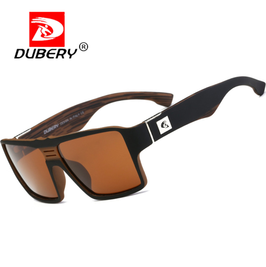 DUBERY Men Polarized Square Sunglasses Oversize Driving Fishing Sport Glasses