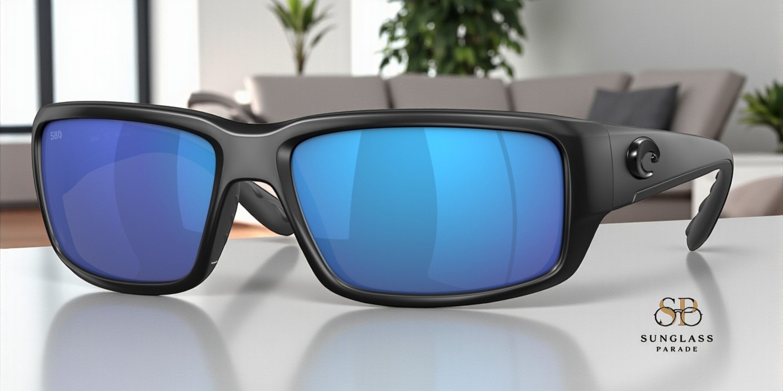 COSTA DEL MAR 6S9006 28 Fantail Blackout Blue Mirror 59 mm Men’s Sunglasses