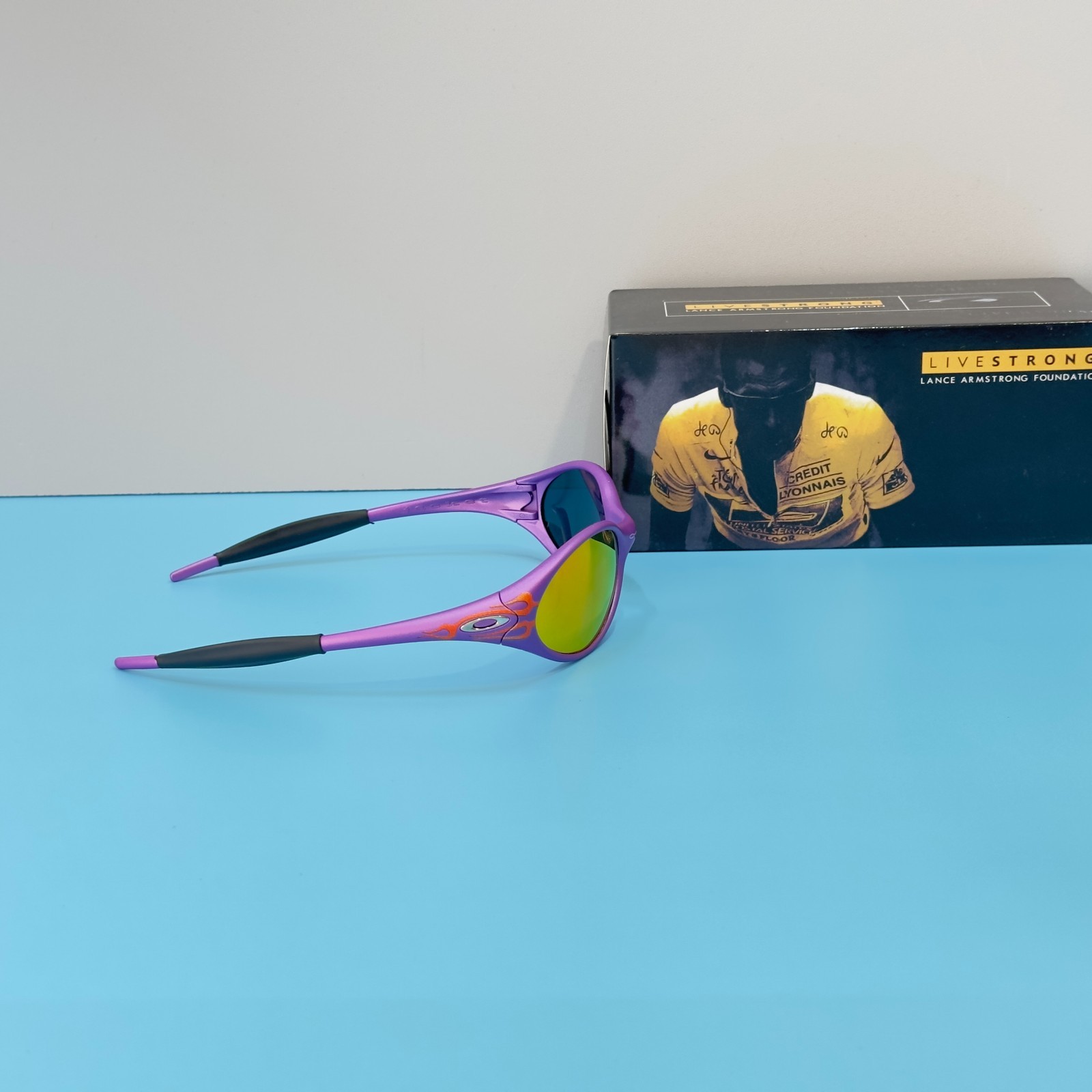 Oakley Vintage Eye Jacket Purple Frame Prizm Ruby Lens Sunglasses New w/ Bag