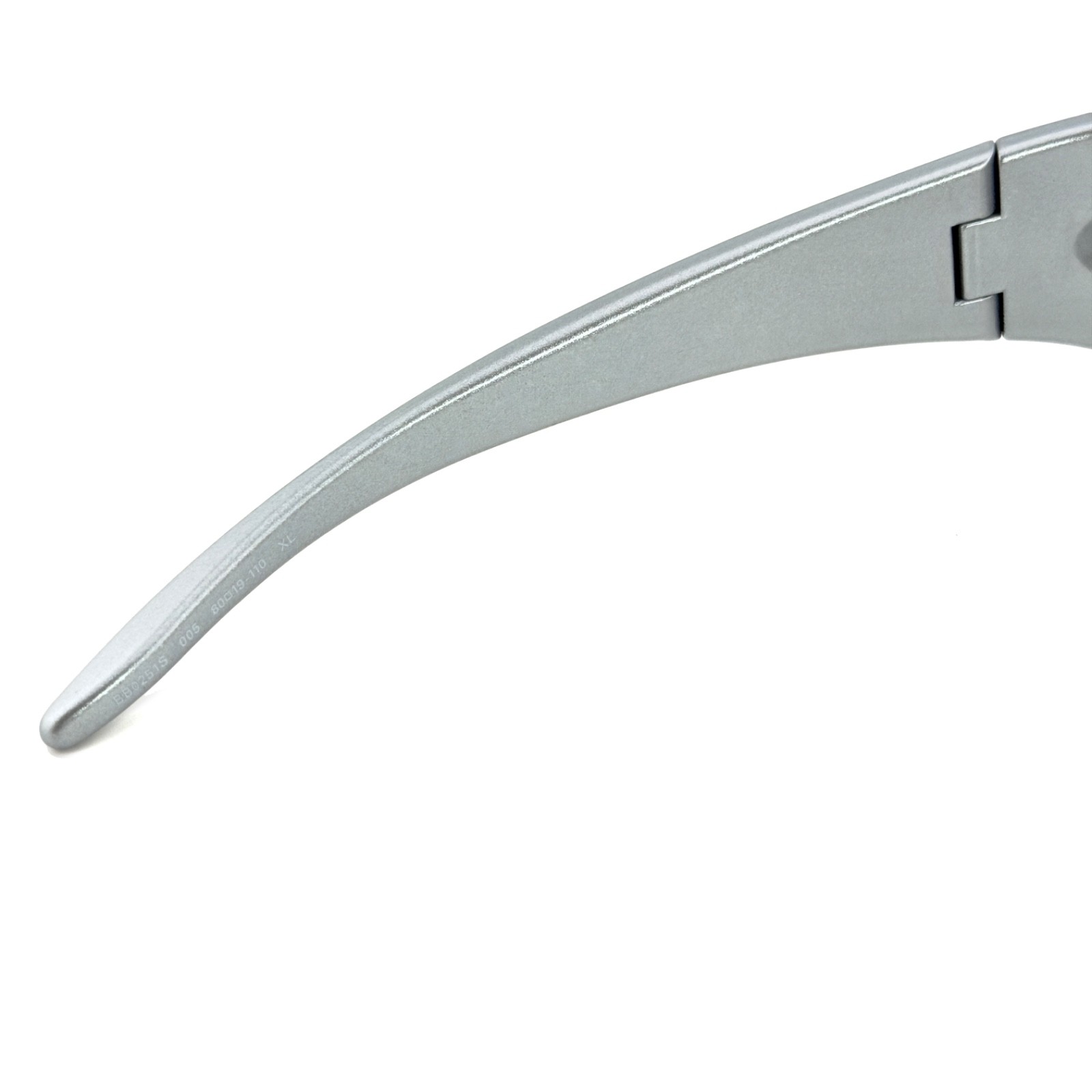 BALENCIAGA SKIN 0251 Narrow Wrap Cat Mask Metallic Silver Sunglasses BB0251S 005
