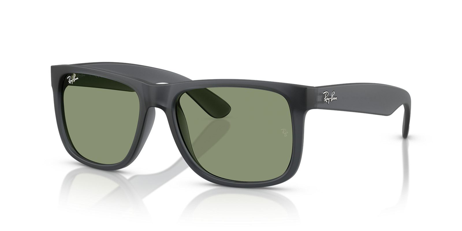 Ray-Ban Justin Classic Matte Opal Grey/Green 54mm Sunglasses RB4165 687382 54-16