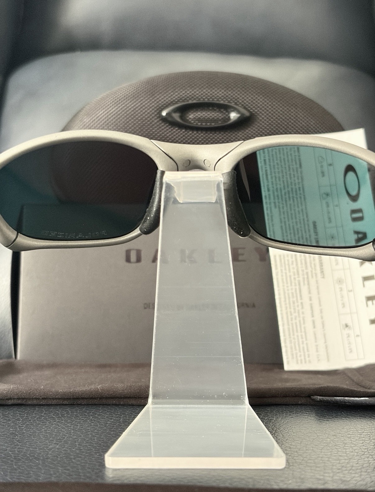 Vintage Oakley Juliet 1.0 X-Metal Polarized Sunglasses Silver Frames