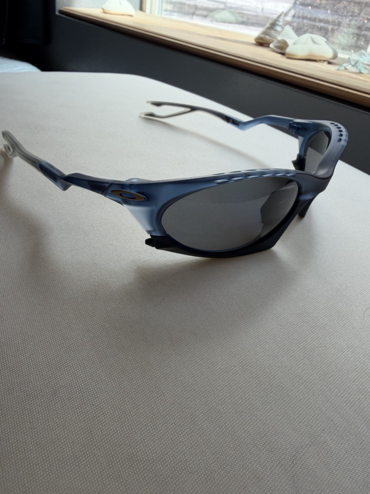 Oakley Plantaris Sunglasses- Prizm Grey Polarized Lenses Matte Transparent Frame