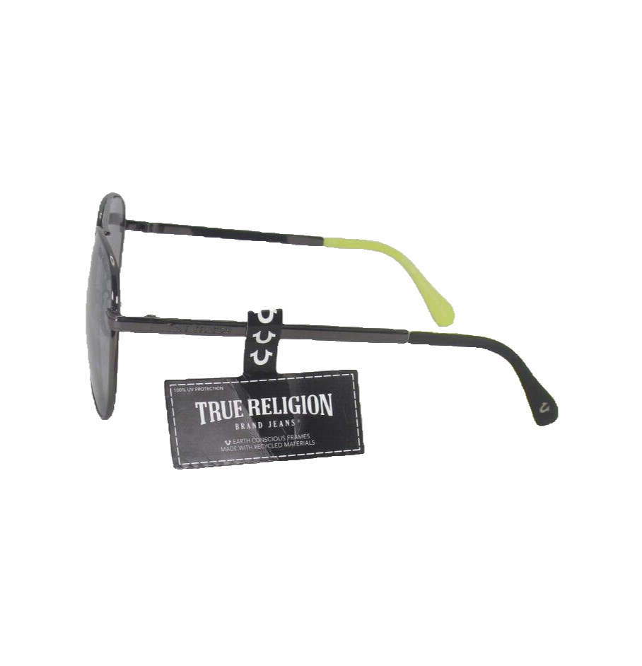 TRUE RELIGION Mens Gunmetal Aviator Sunglasses Smoke Lenses TRM1745-98MY1-F-S