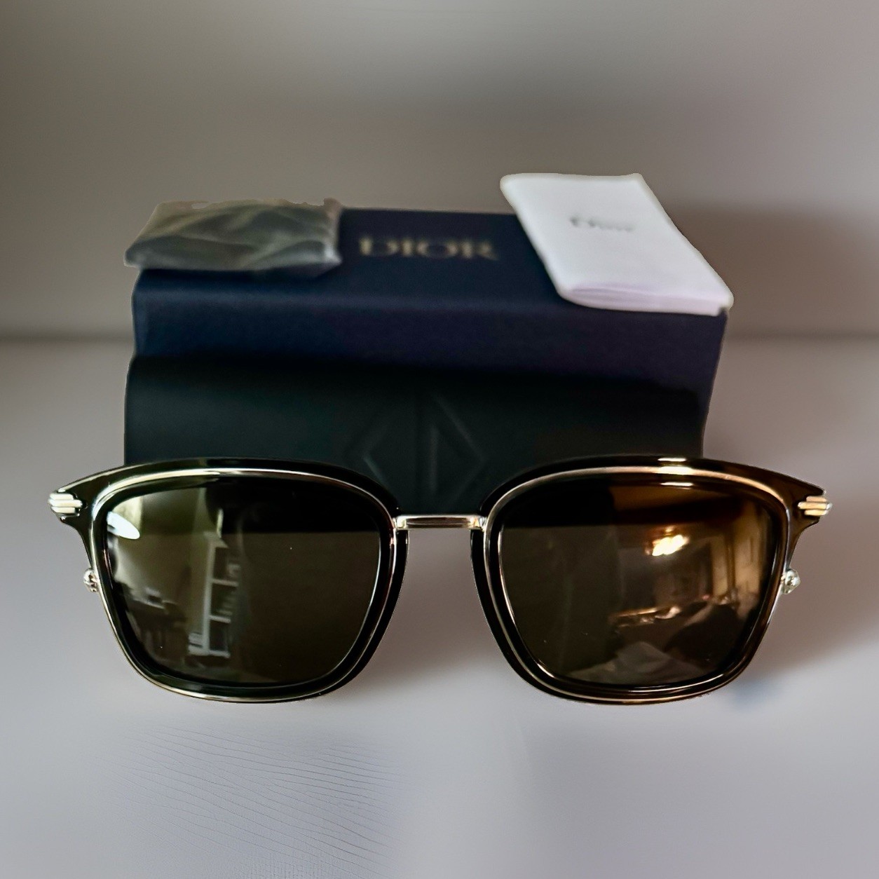 NEW Dior DiorBlackSuit S18U 13A0 Men’s Black Rectangle Sunglasses Gray 53-20-145