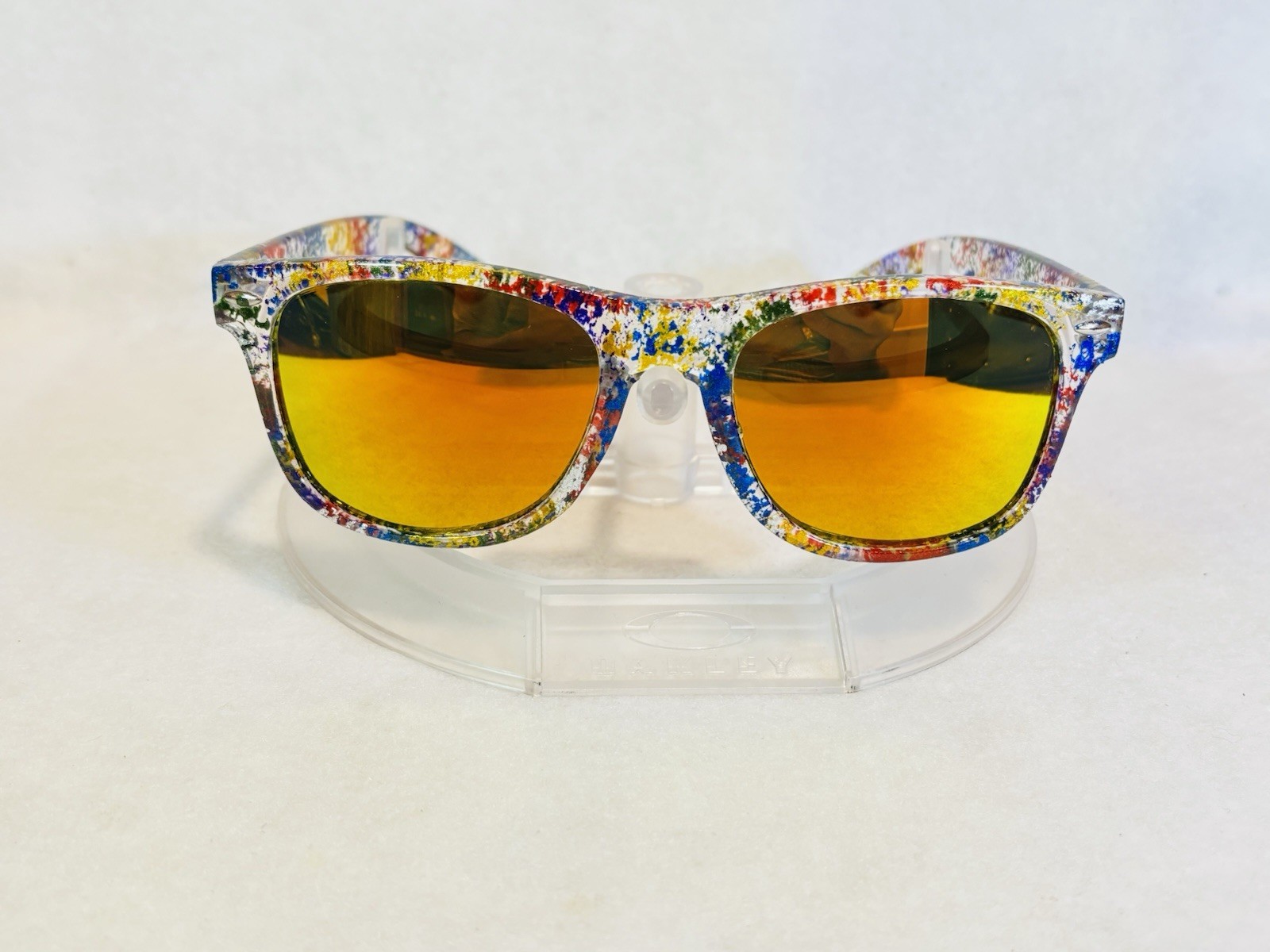Custom PixelVivid Rainbow Metallic Marble Sunglasses with Gold Mirror Lenses