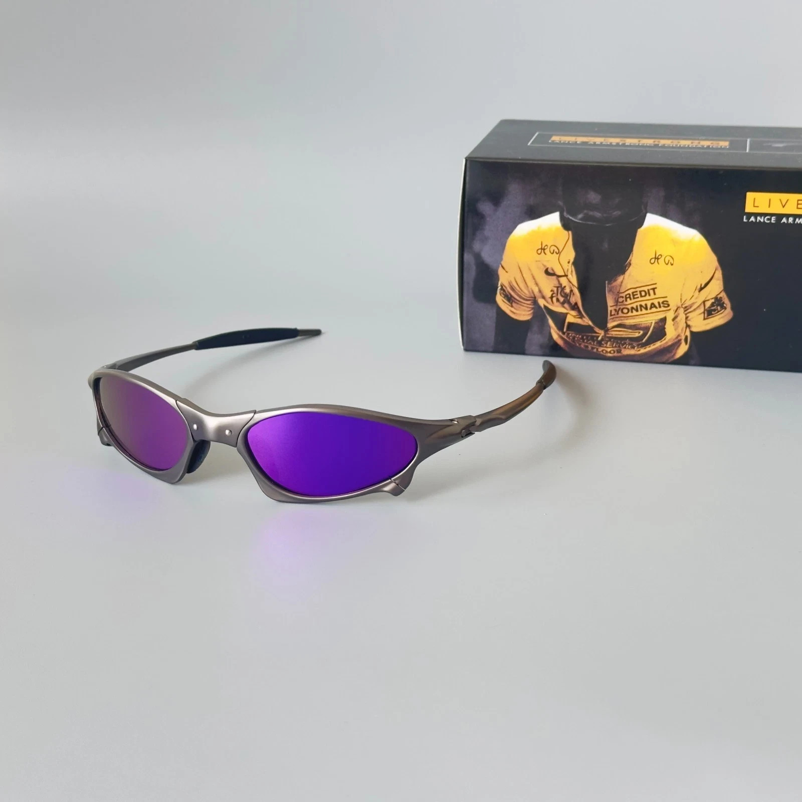 Oakley penny & Juliet X-Mental Sunglasses Purple Lenses/Silver Frames
