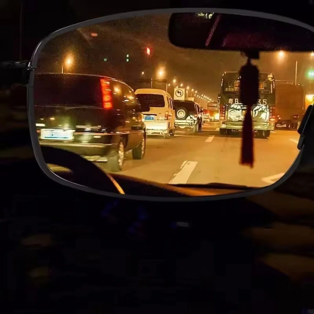 Night Vision Pro Driving Glasses Anti-Glare Polarized Wear Over Yellow Lens A