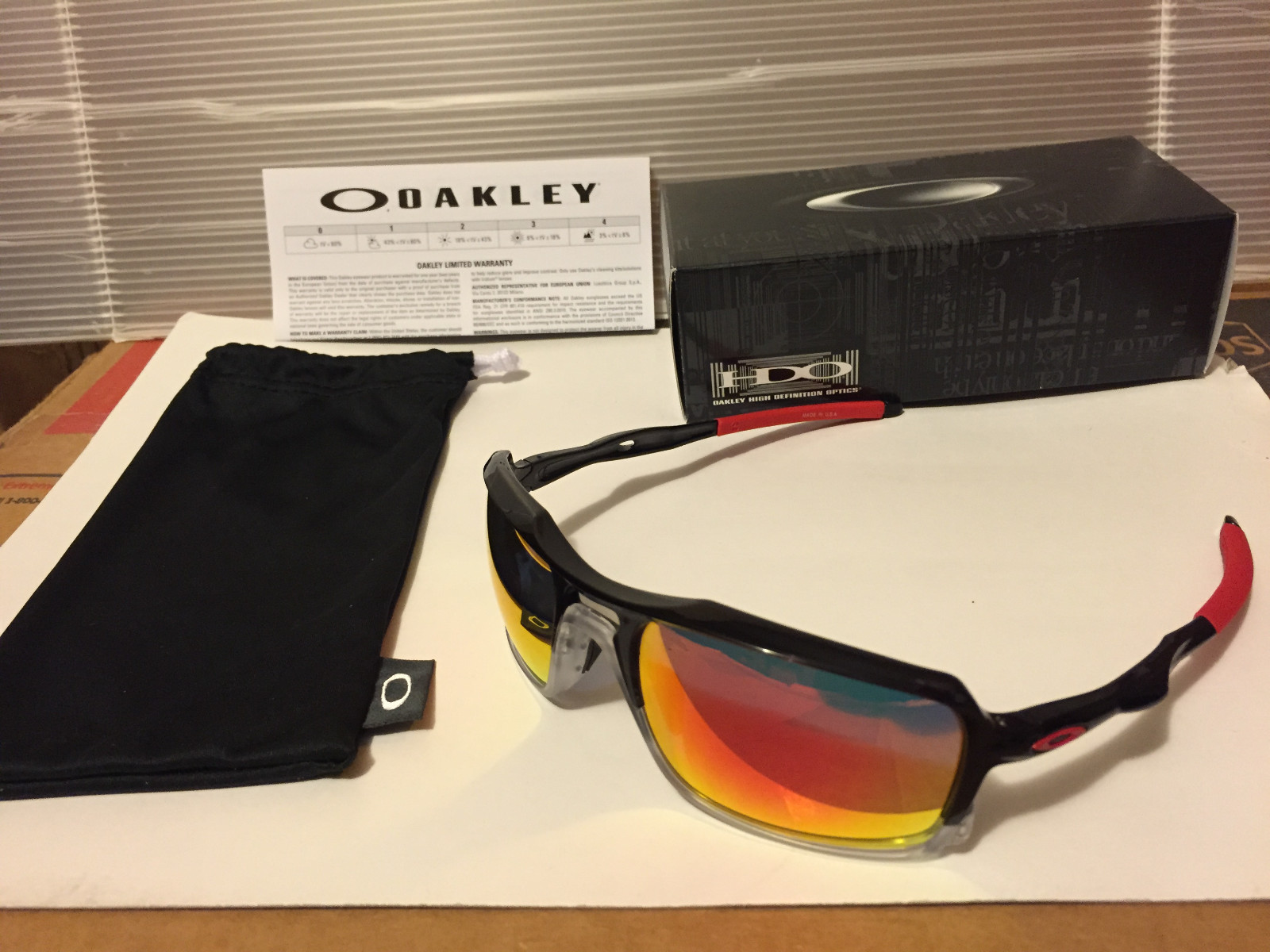 NEW Oakley – Triggerman – Sunglasses, Black Ink / Ruby Iridium, OO9266-10