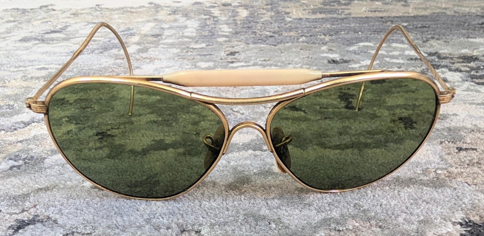 American Optical AO Ful-Vue Green Aviator 1/10 12k GF WWII VTG Sunglasses