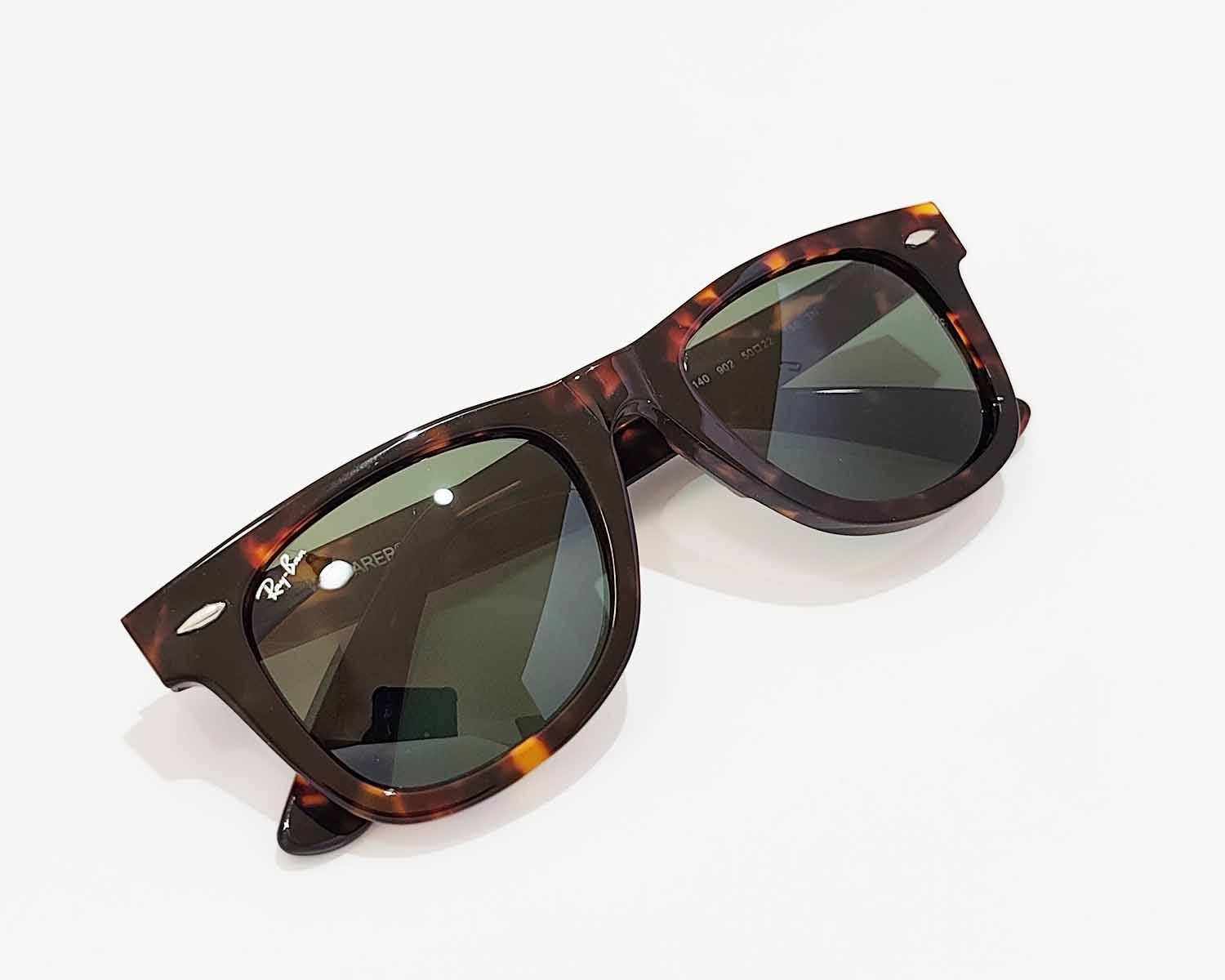 Ray-Ban RB2140 Original Wayfarer Classic Tortoise Frame Green Lens 50mm Unisex