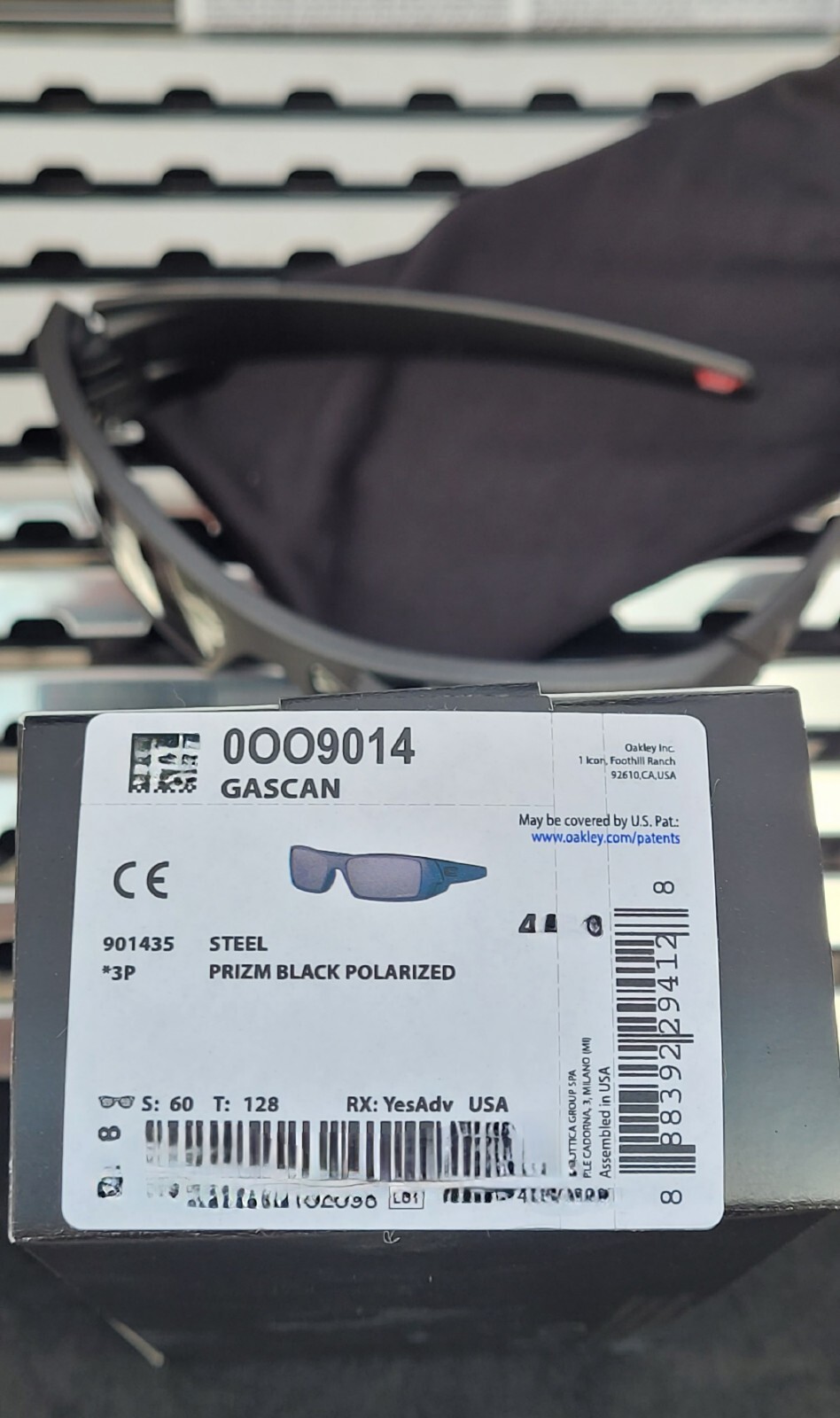 New Oakley GASCAN 9014-3560 Sunglasses Matte Steel w/ Prizm Black Polarized