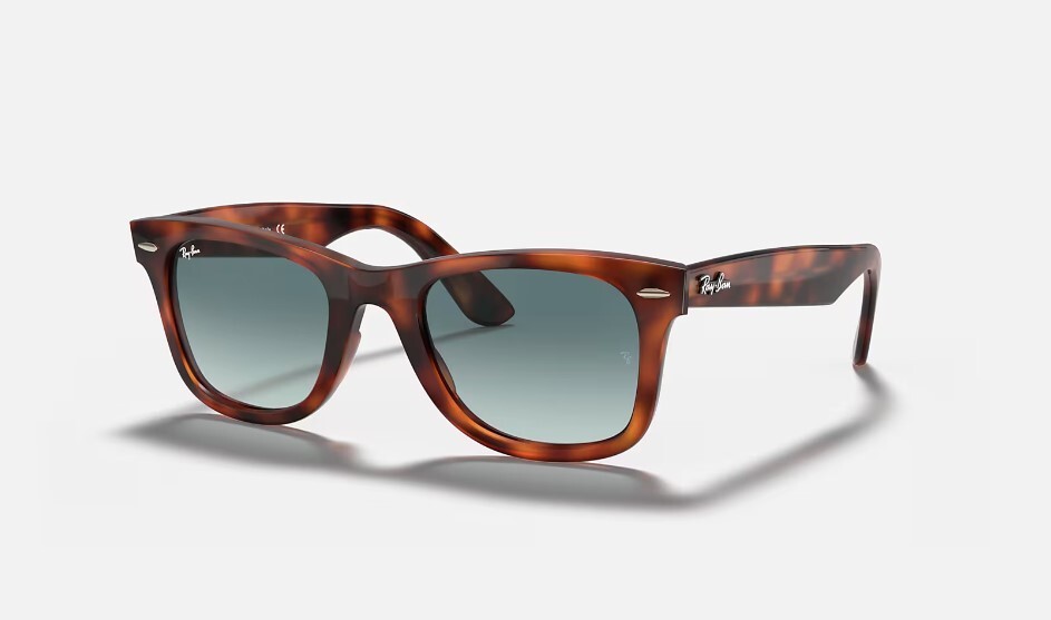 Ray-Ban Wayfarer Polished Red Havana Frame Blue Gradient Lens RB4340 63973M 50