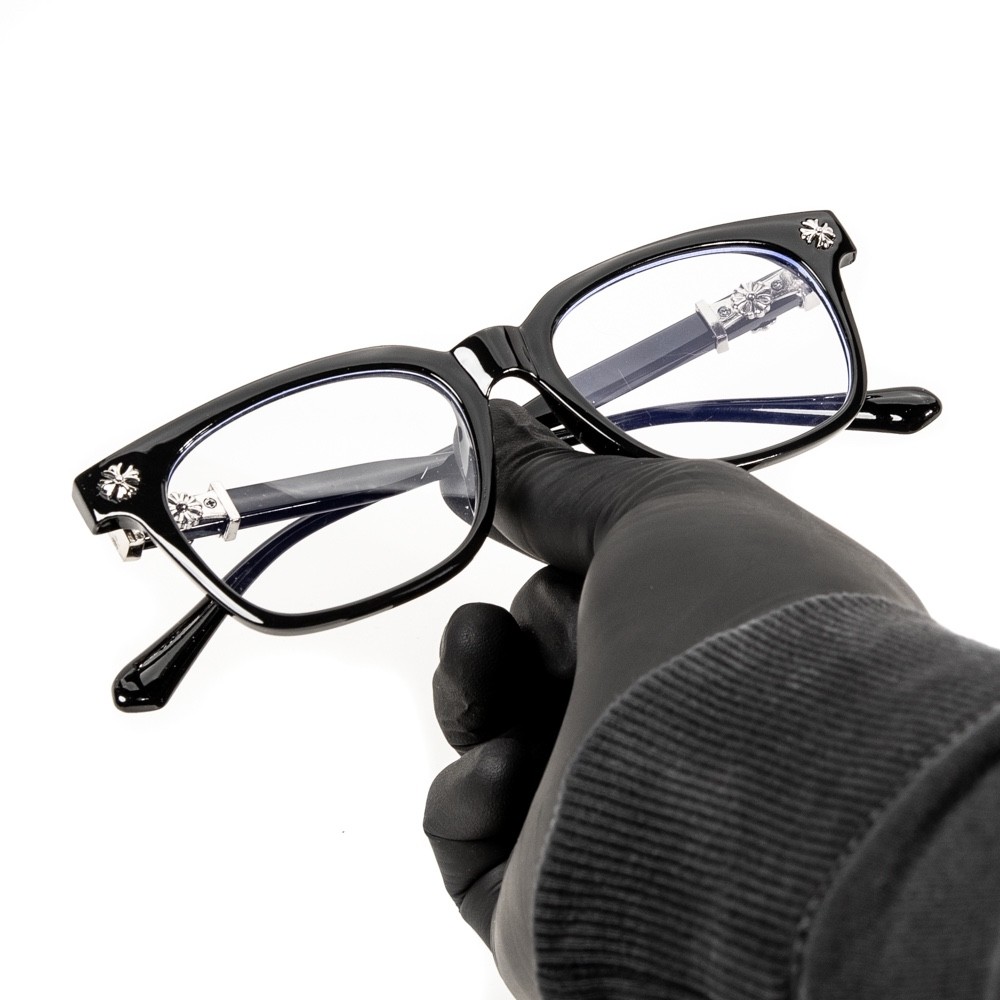 Men Women Clear Lens Designer Classic Black Silver Plated Cross Glasses