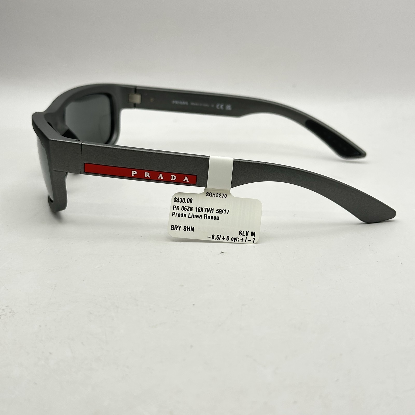 Prada Linea Rossa Mens Irregular Full Rim Mirror Sunglasses SPS05Z Gray/Silver