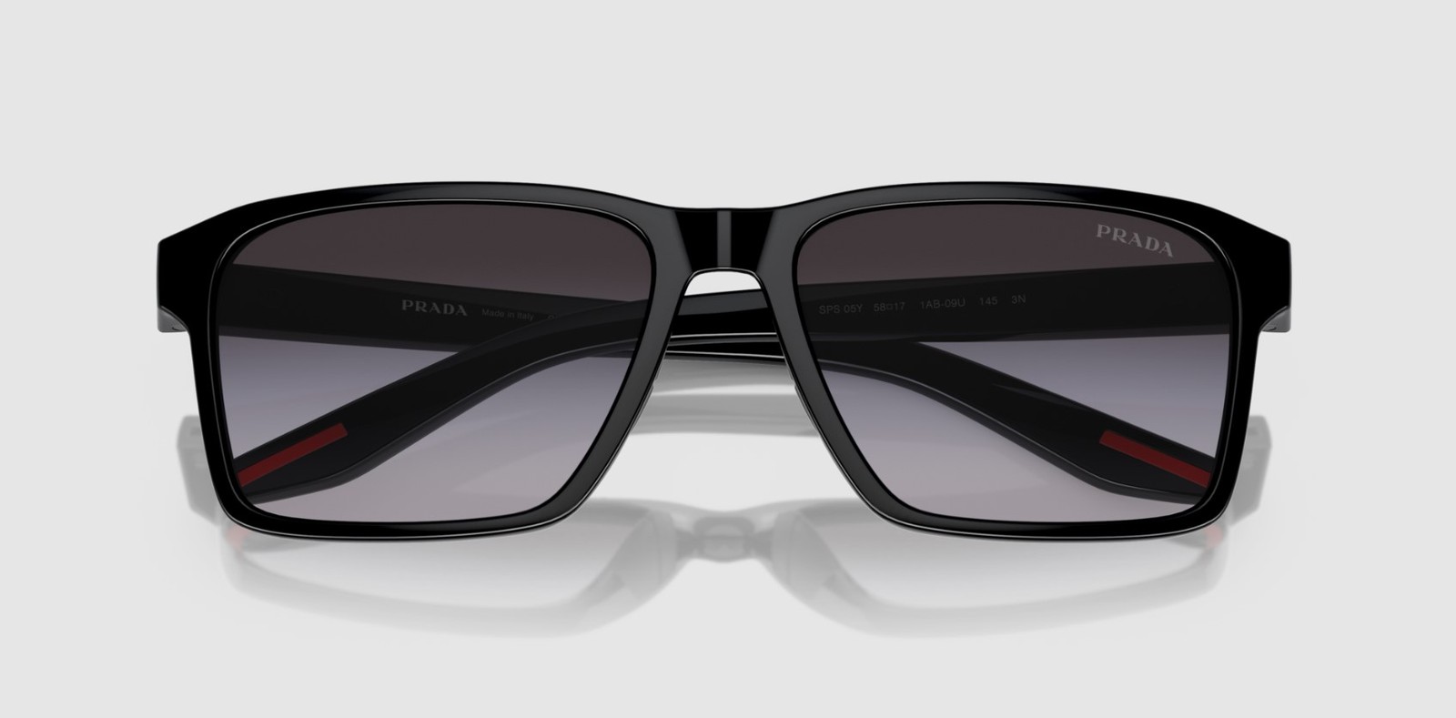PRADA LINEA ROSSA PS 05YS 1AB09U Black Grey Gradient 58 mm Men’s Sunglasses