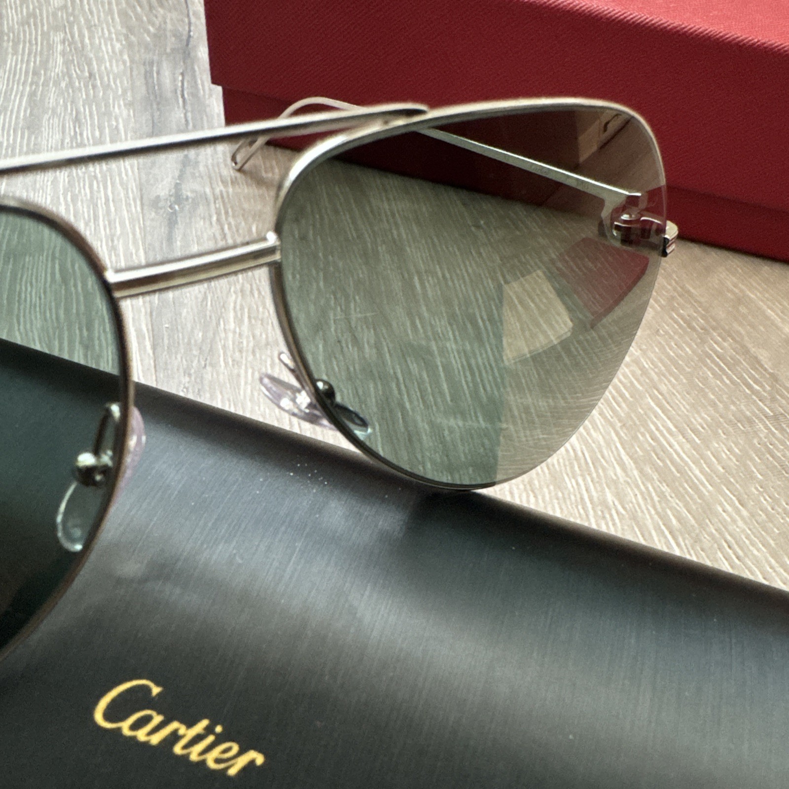 PREMIERE C DE CARTIER SILVER PILOT SHAPE ZEISS SUNGLASSES CT0110S 004 NEW $1425