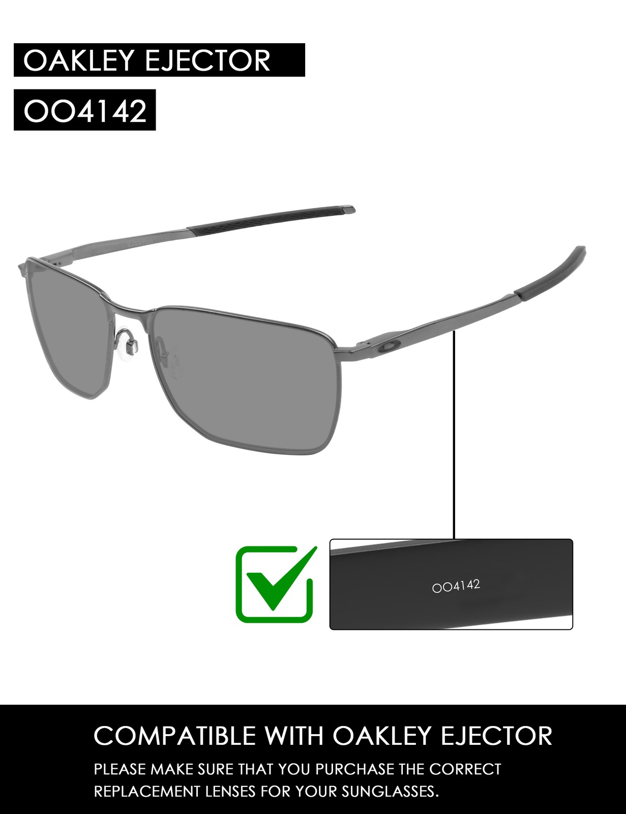KEYTO Polarized Replacements Lenses for-Oakley Ejector OO4142 Sunglasses