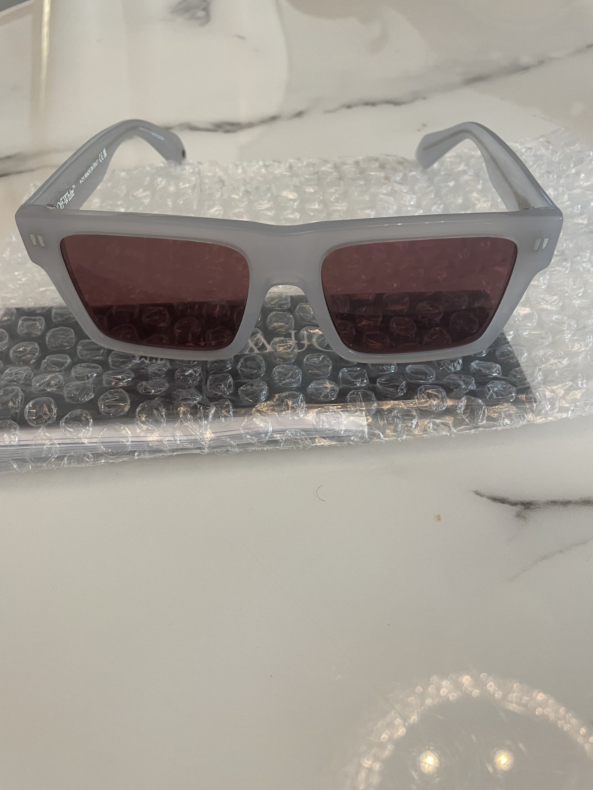 OFF WHITE OERI109 UNISEX SUNGLASSES Grey/Burgundy comes with branded box&pouch