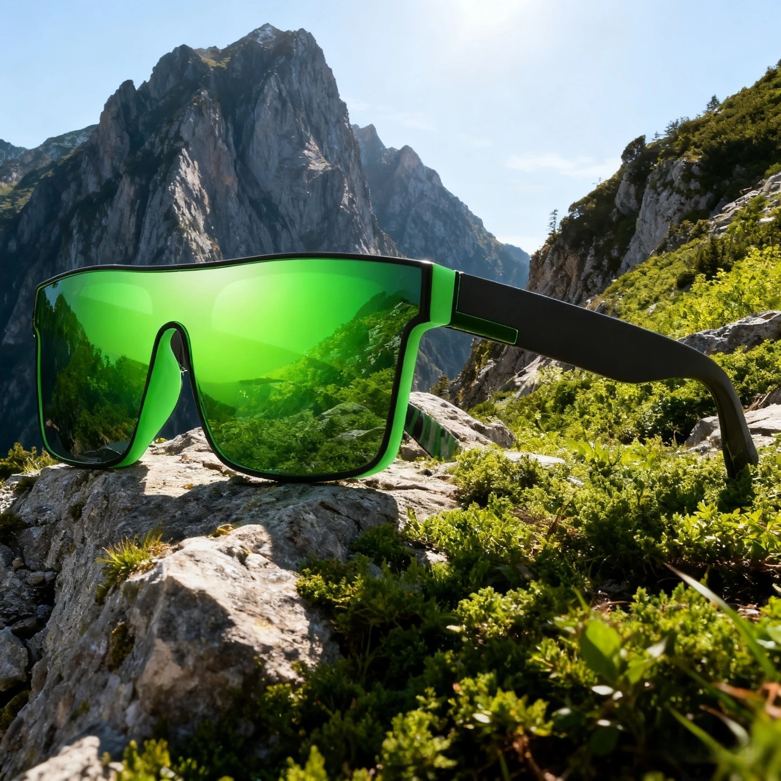 Classic Square Sports Sunglasses – One-Piece Lens, UV400 Unisex Comfort Fit