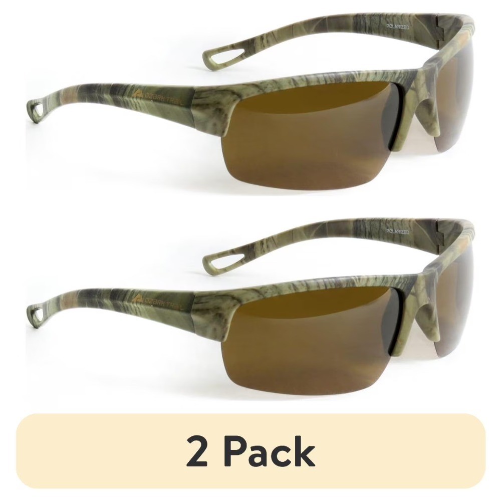 Men’s Polarized Fishing Sunglasses Camo Frame 2 Pack UV Protection Sport