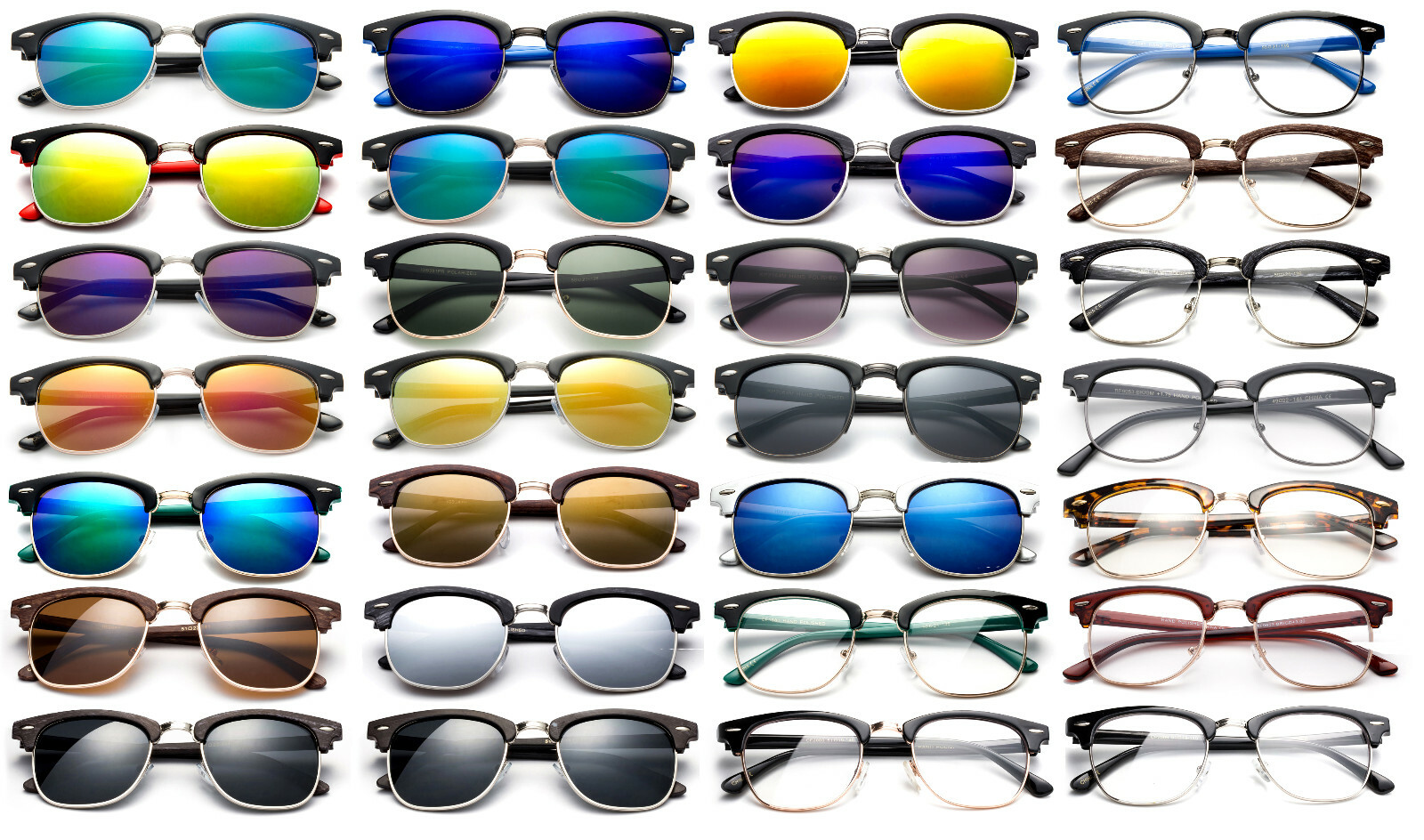 Classic Sunglasses Clear Lens Eyewear Malcolm X Styles Retro Vintage UV 100%