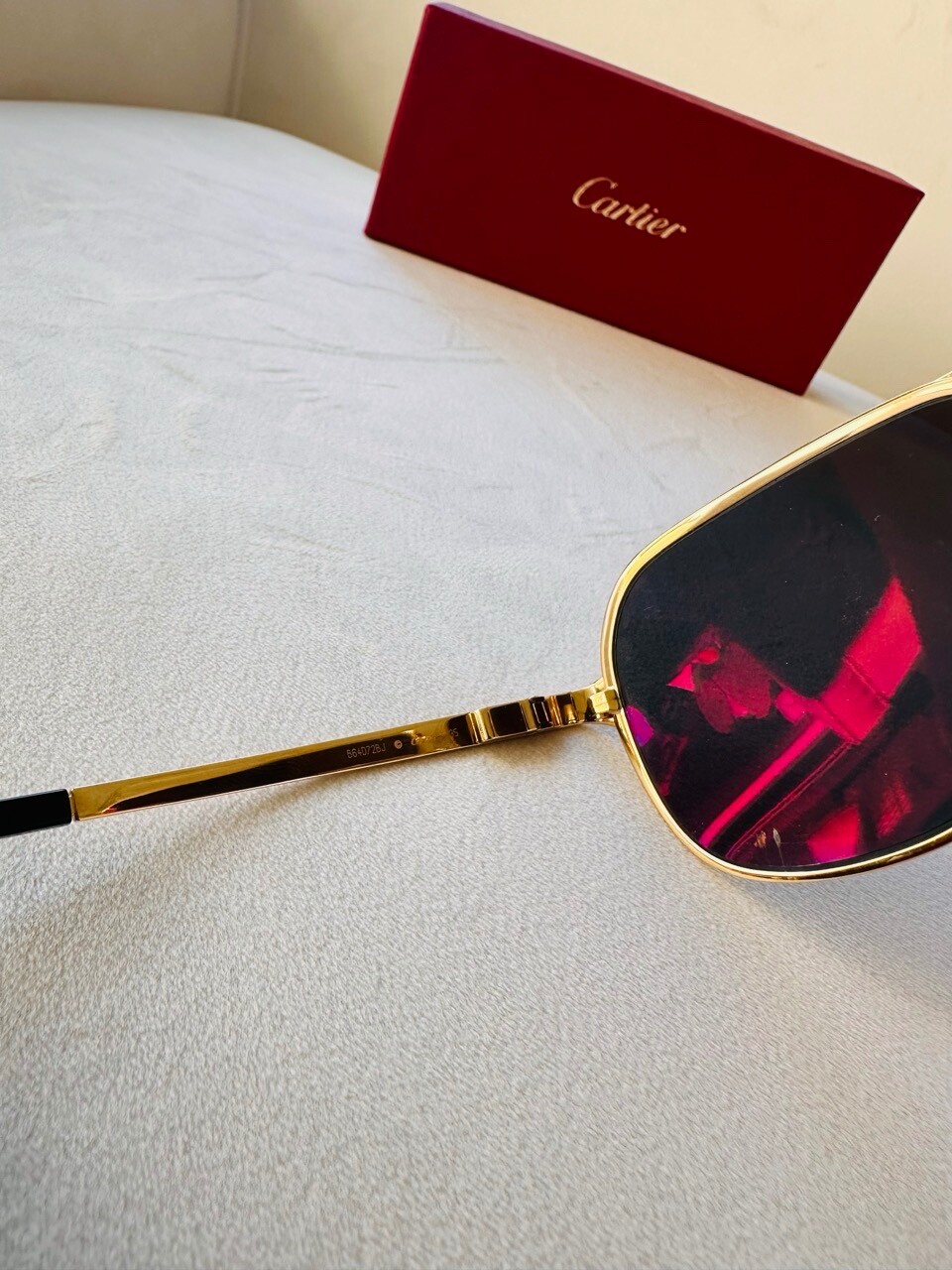 Cartier Santos De Cartier Polarized Grey Flash Mirror Navigator Men’s Sunglasses