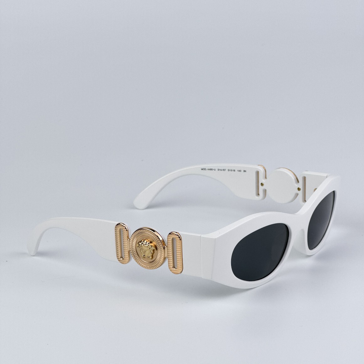 Versace Men AUTHENTIC Sunglasses White Dark Grey Oval VE4480U 314/87 BRAND NEW