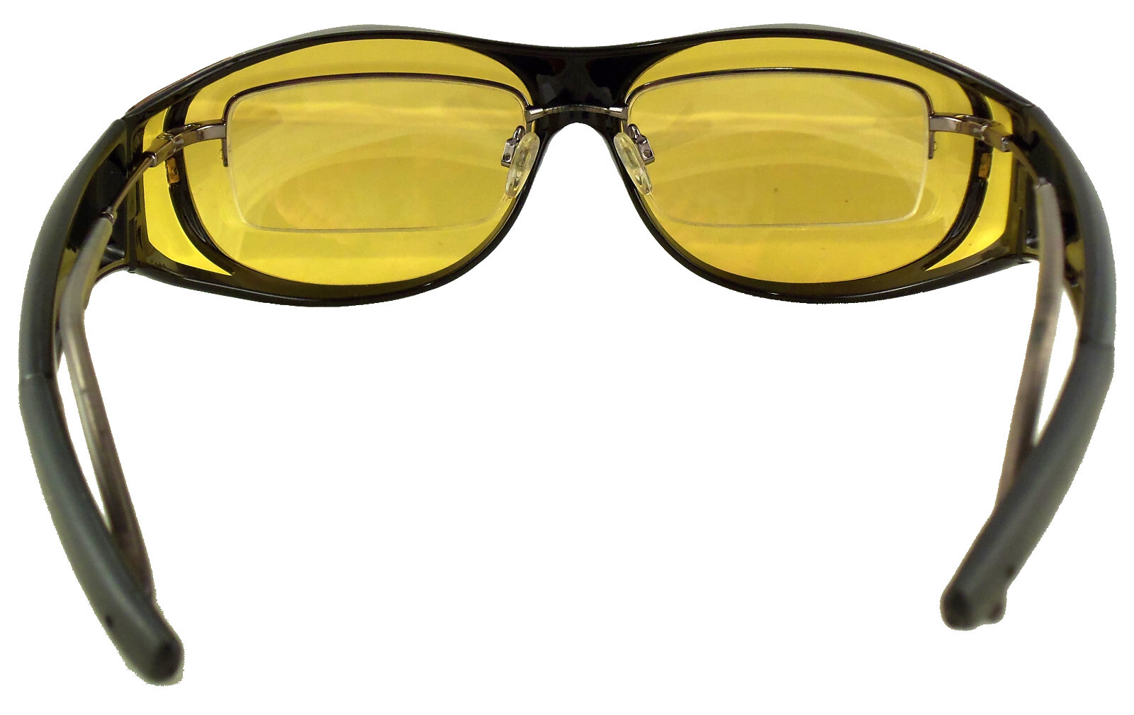 Night Driving Fit Over Glasses Yellow Lens Wear Over Cover Anti Glare Sunglasses