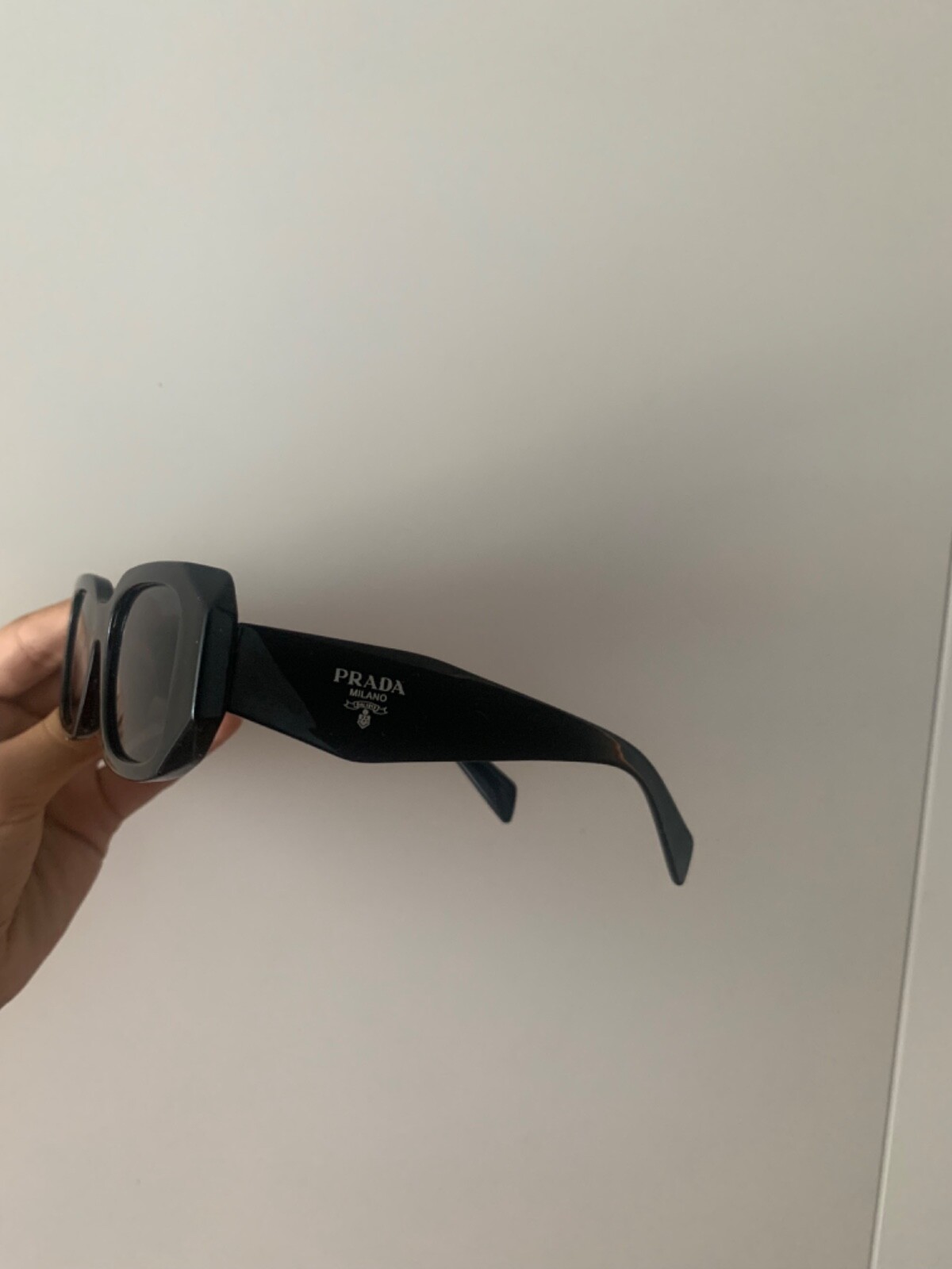 PRADA PR 27ZS Men’s Irregular Sunglasses – Black/Gray (PR 27ZS 16K08Z 54)