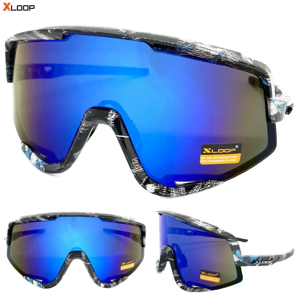 OVERSIZED Retro SPORTS WRAP AROUND Biker Cycling Shield SUNGLASSES Huge Frame C4