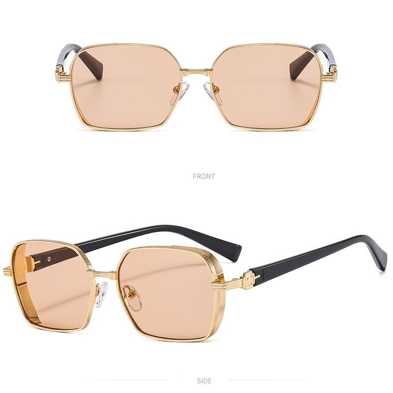 Unisex Metal Square Sunglasses Fashion Leisure Outdoor Sports Traveling Glasses