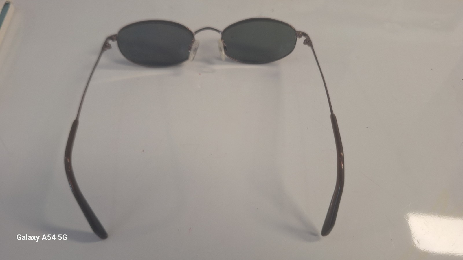 Anne Klein Designer Oval Sunglasses Brown Metal Frame Gray Tinted Lenses