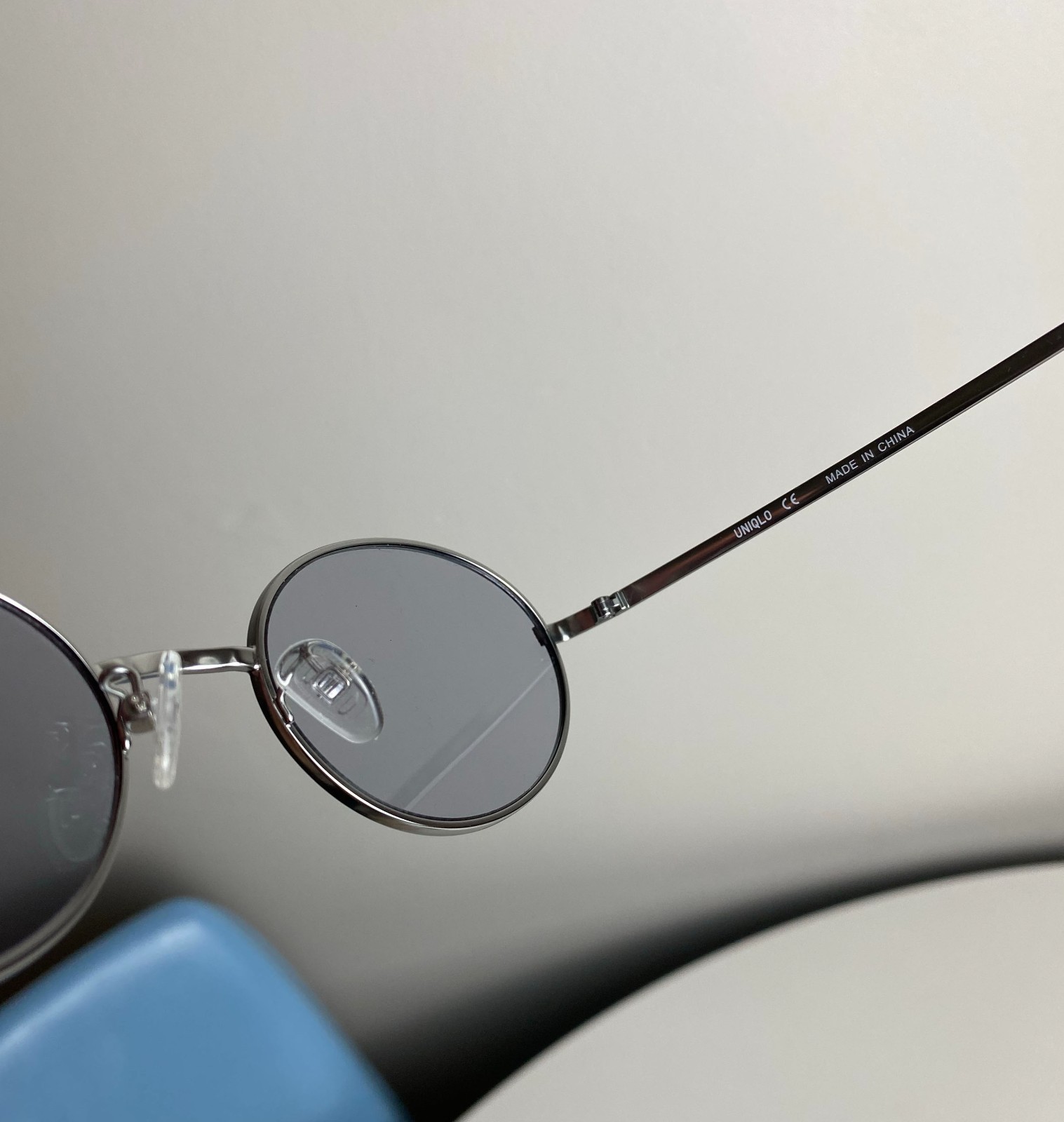 Unisex Sunglasses [ Uniqlo ] w Grey Blue Lens and Silver Metal Frame 54 – 05