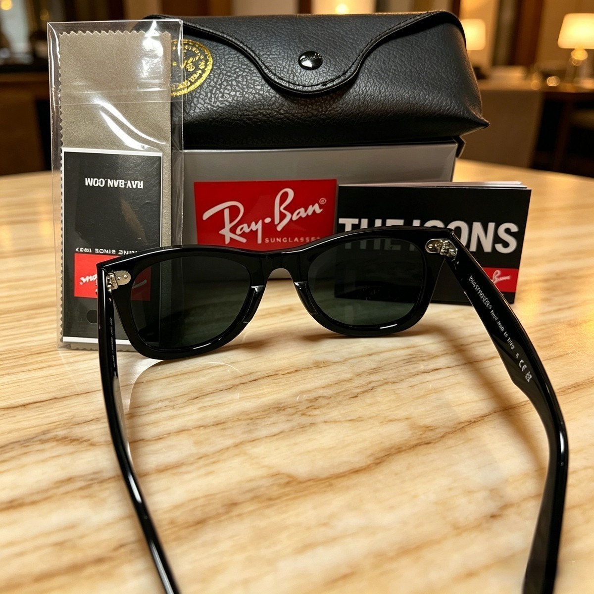 Ray-Ban RB2140 Wayfarer Classic Sunglasses Sunglass Black Frame Gray Lens 50mm