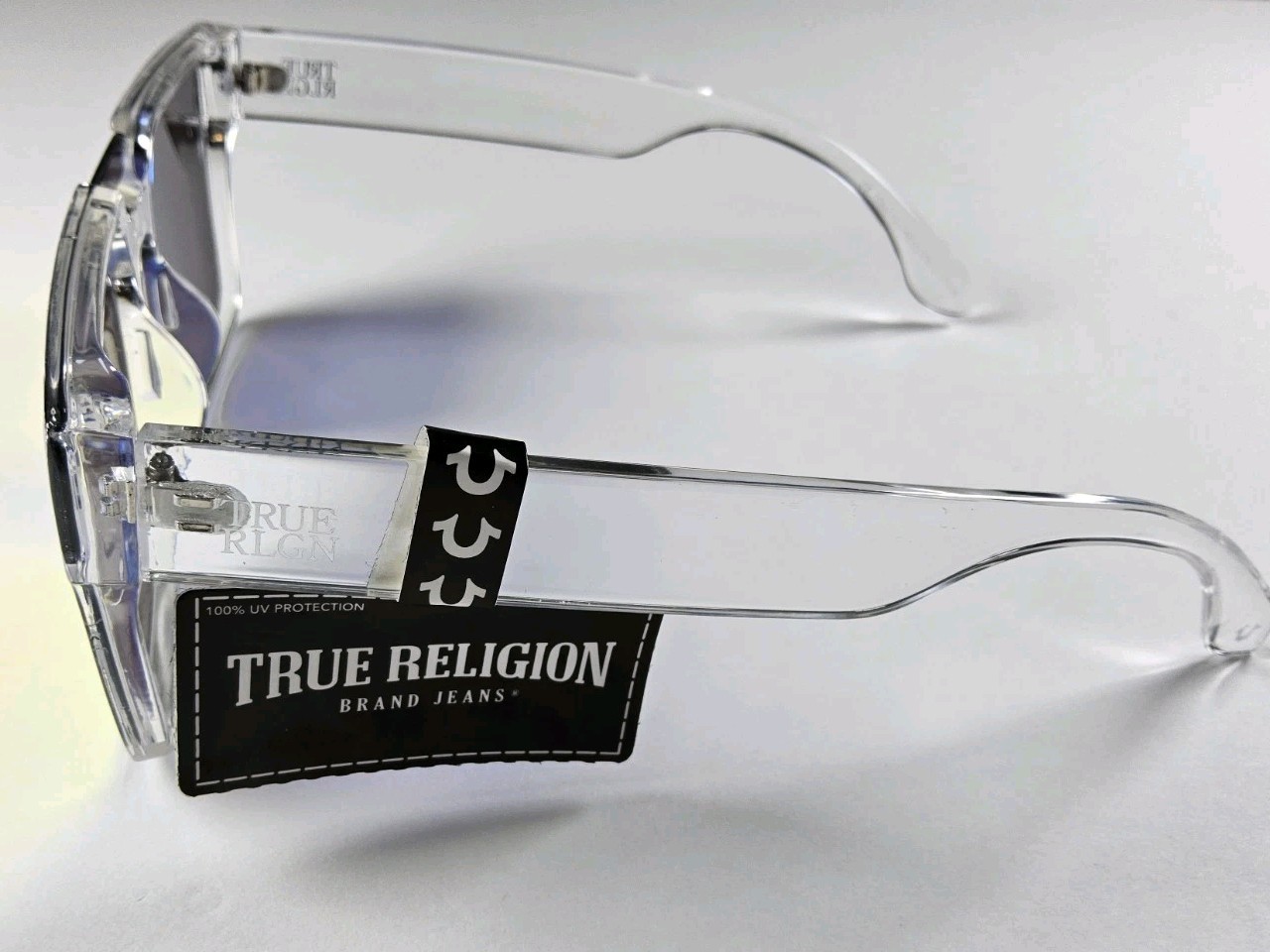 True Religion 100% UV Protection Logo Shield Reflective Sunglasses